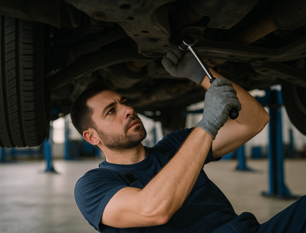 Mechanik pod samochodem